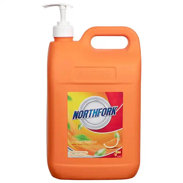 Northfork Natures 5L Liquid Orange Pumice Hand Cleaner Non-Toxic Soap w/ Pump