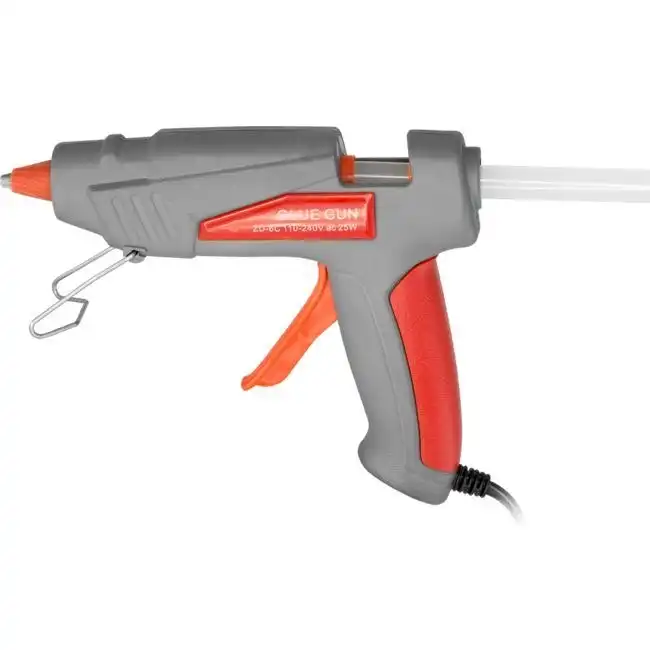 Compact 25W Hot Melt Glue Gun w/ 2pc 11.2mmx100mm Glue Stick/Adhesive Grey/Red