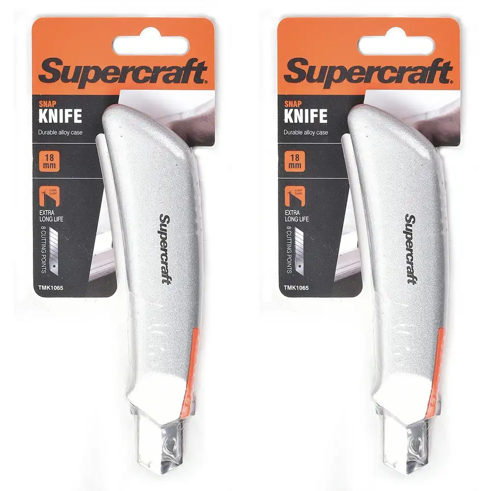 2x Supercraft 18mm Multipurpose Precision Ultilty Snap Knife/Box Cutter Set