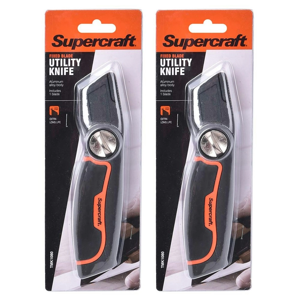 2x Supercraft Fixed Blade Multipurpose Precision Utility Knife/Box Cutter Set