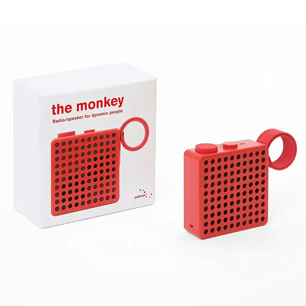 Palomar Monkey Snap-On Wear Portable Wireless FM Radio Speaker Red 10x3.5cm