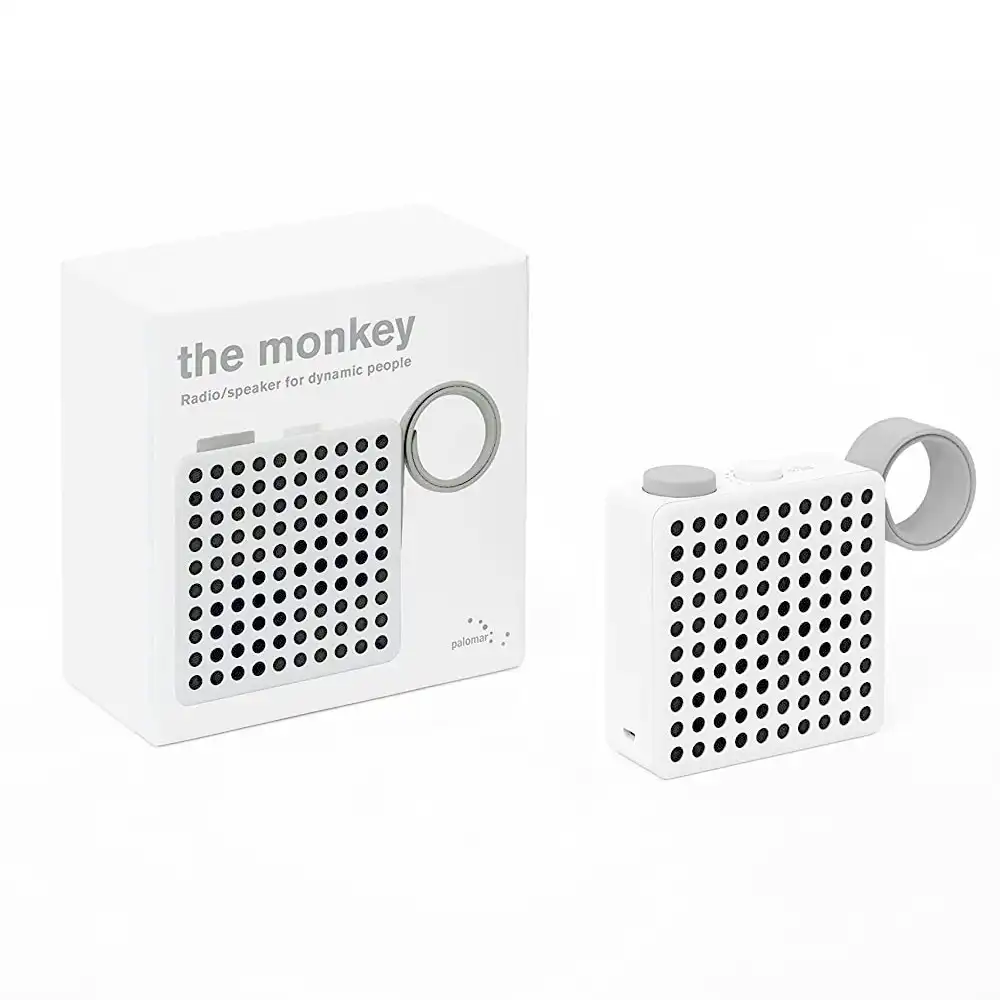 Palomar Monkey Snap-On Wear Portable Wireless FM Radio Speaker White 10x3.5cm