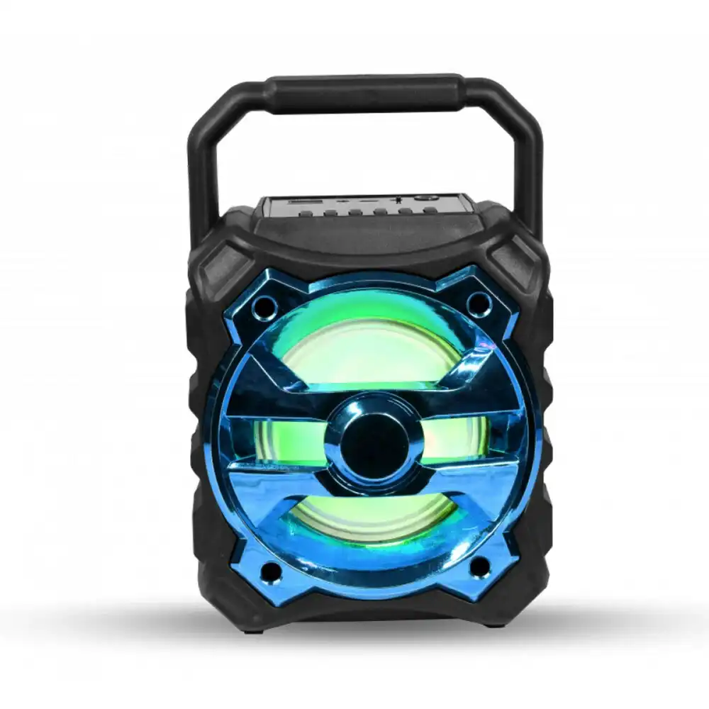 Laser Mini Party Wireless Bluetooth Speaker Audio w/Microphone Jack Karaoke Blue