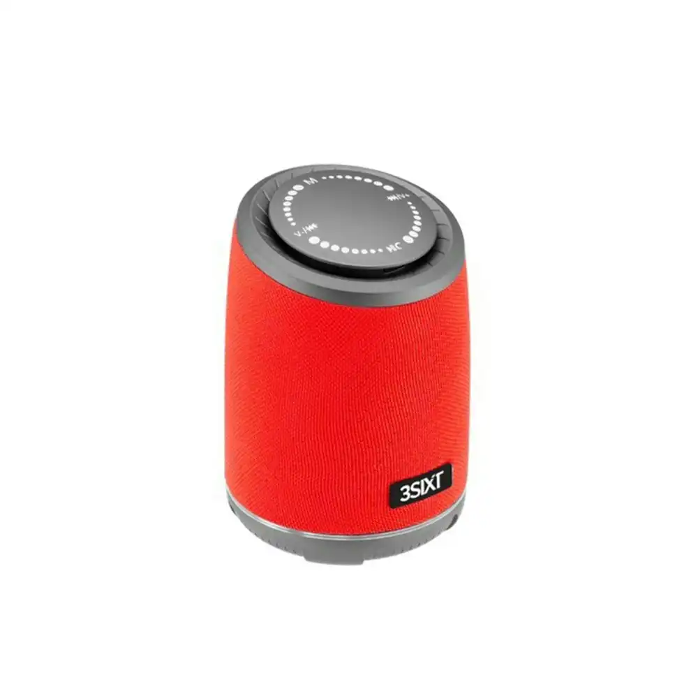 3sixT Fury 10W IPX4 Micro USB BT Wireless Speaker LED/Touch For Smartphones Red