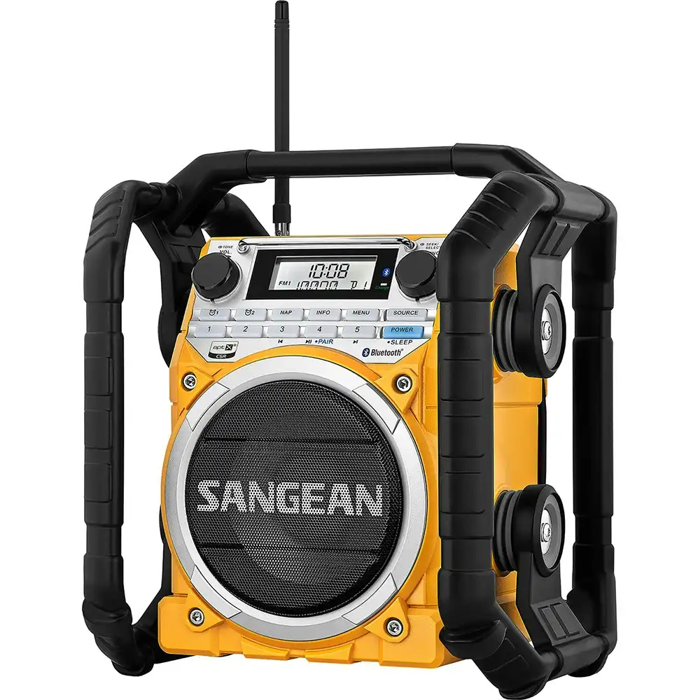 Sangean Portable U4 AM/FM/NOAA Bluetooth Digital LCD Tough Radio Wireless Yellow