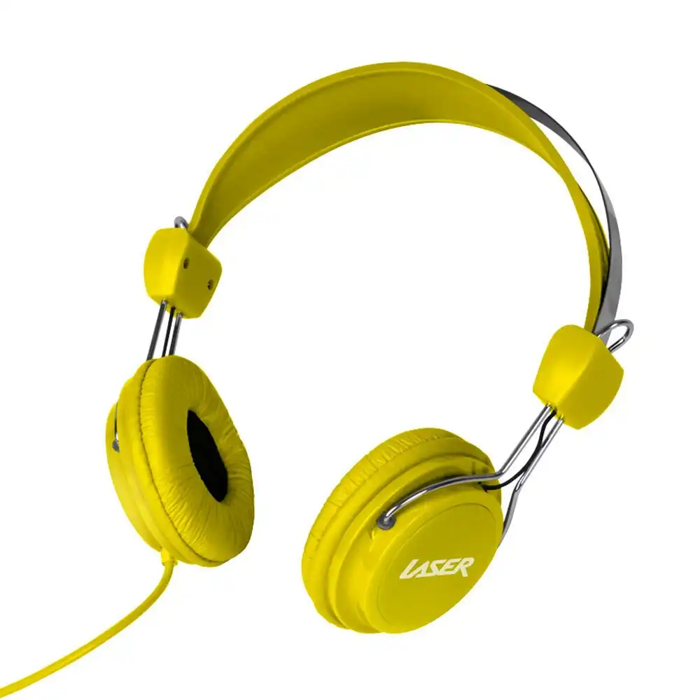 Laser Volume Restricted Stereo 3.5mm Over-Ear Headphones/Headset for Kids Yellow
