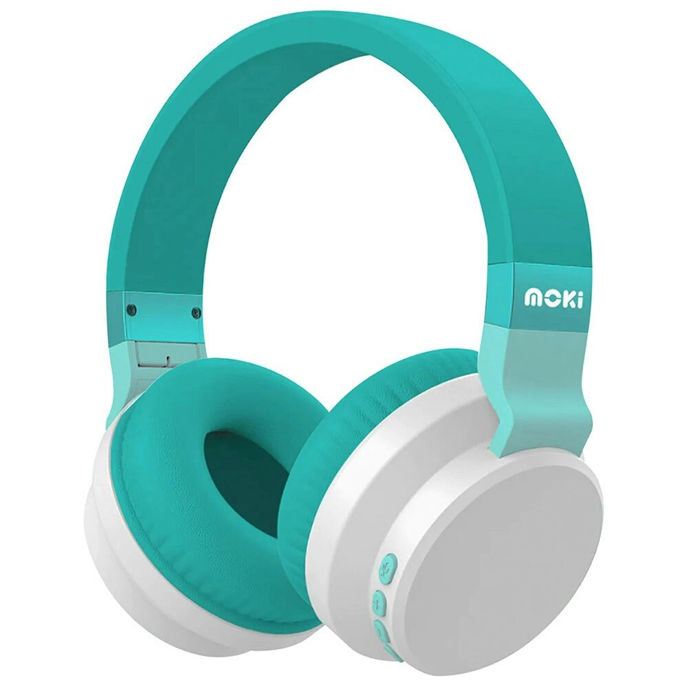 Moki Colourwave Wireless  and Wired Headphones - Seafoam 120cm Cable Length