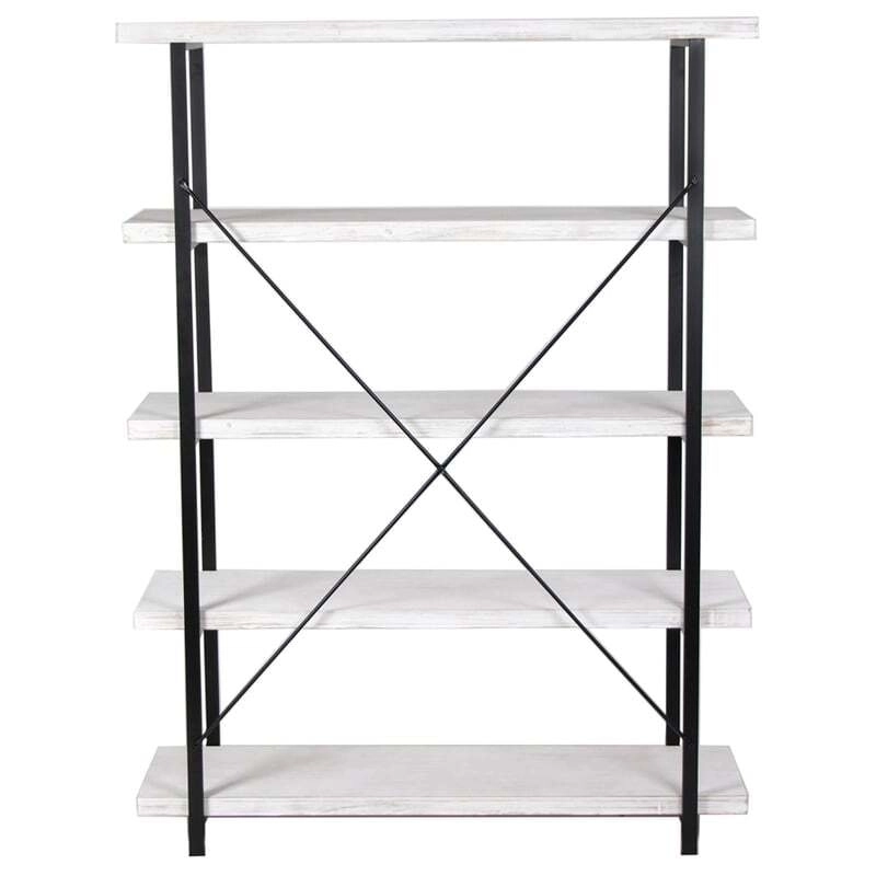 Willow & Silk Metal/Wooden 162cm Whitewash 5-Tier Shelf/Organiser