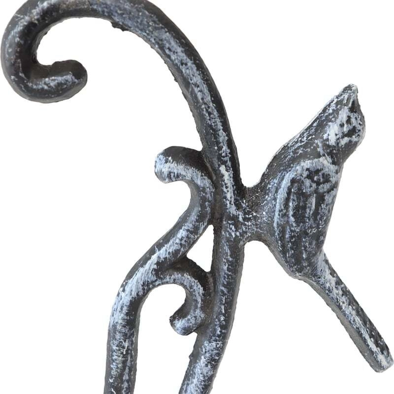 Willow & Silk Fleur Bird Design Metal Wall Bracket Hook