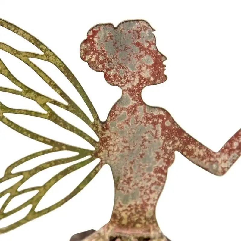 Willow & Silk Metal 31cm Vintage Fairy w/ Wings Garden Figurine/Statue