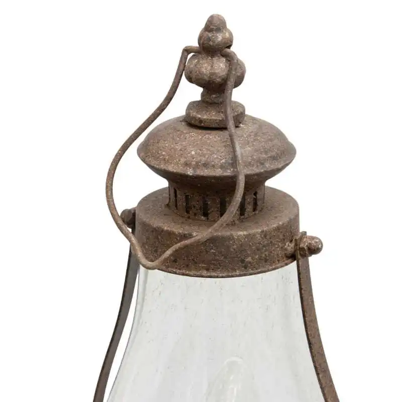 Willow & Silk Metal 111cm Brown Garden Lantern on Stake w/ LED Light