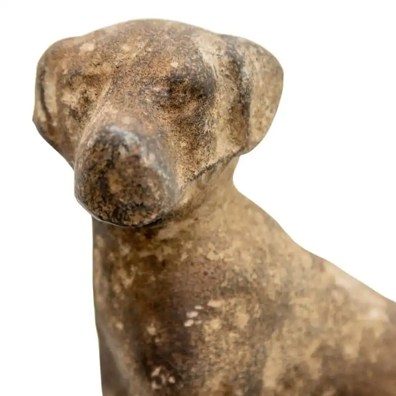 Willow & Silk Brown Sitting Dog Cast Iron 13.5cm Animal Figurine