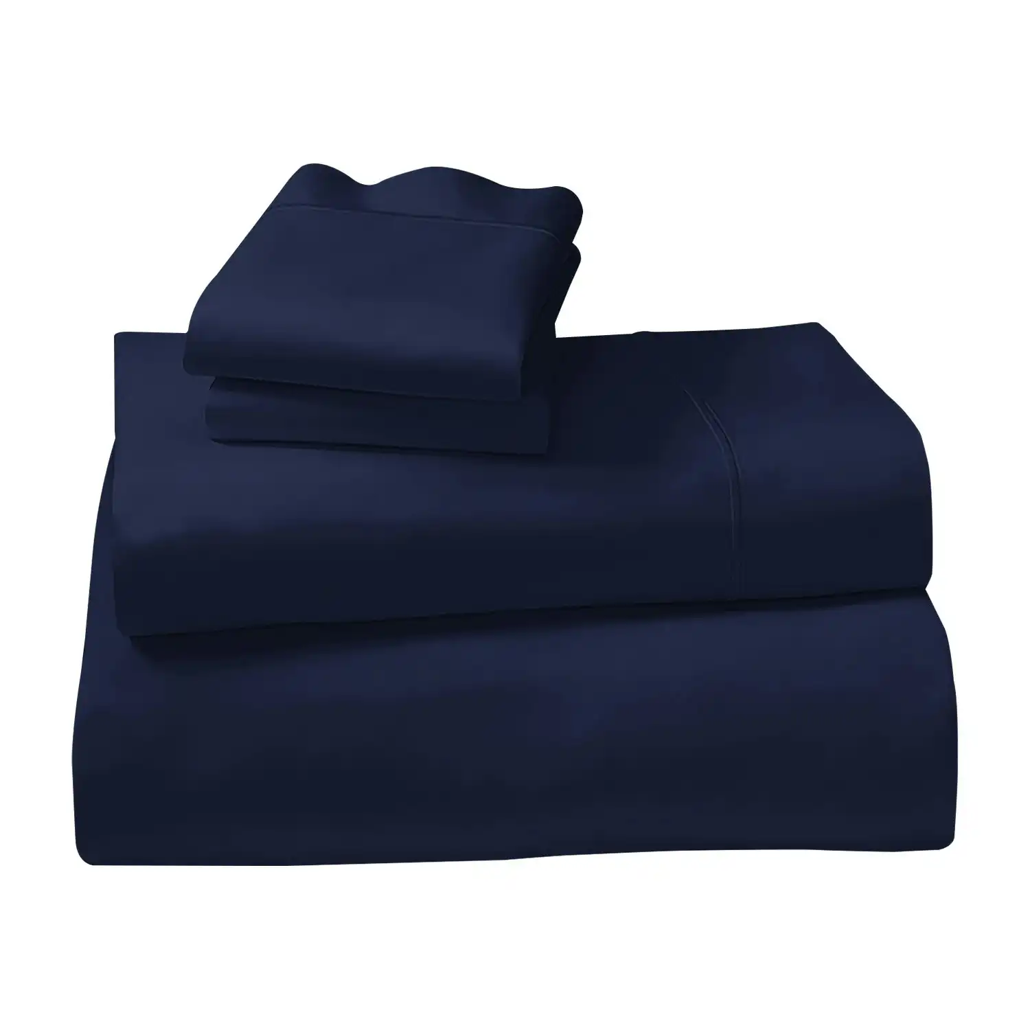 4pc 1000 Thread Count Cotton Rich Queen Bed Sheet Set CVC Microfibre Blend - Navy