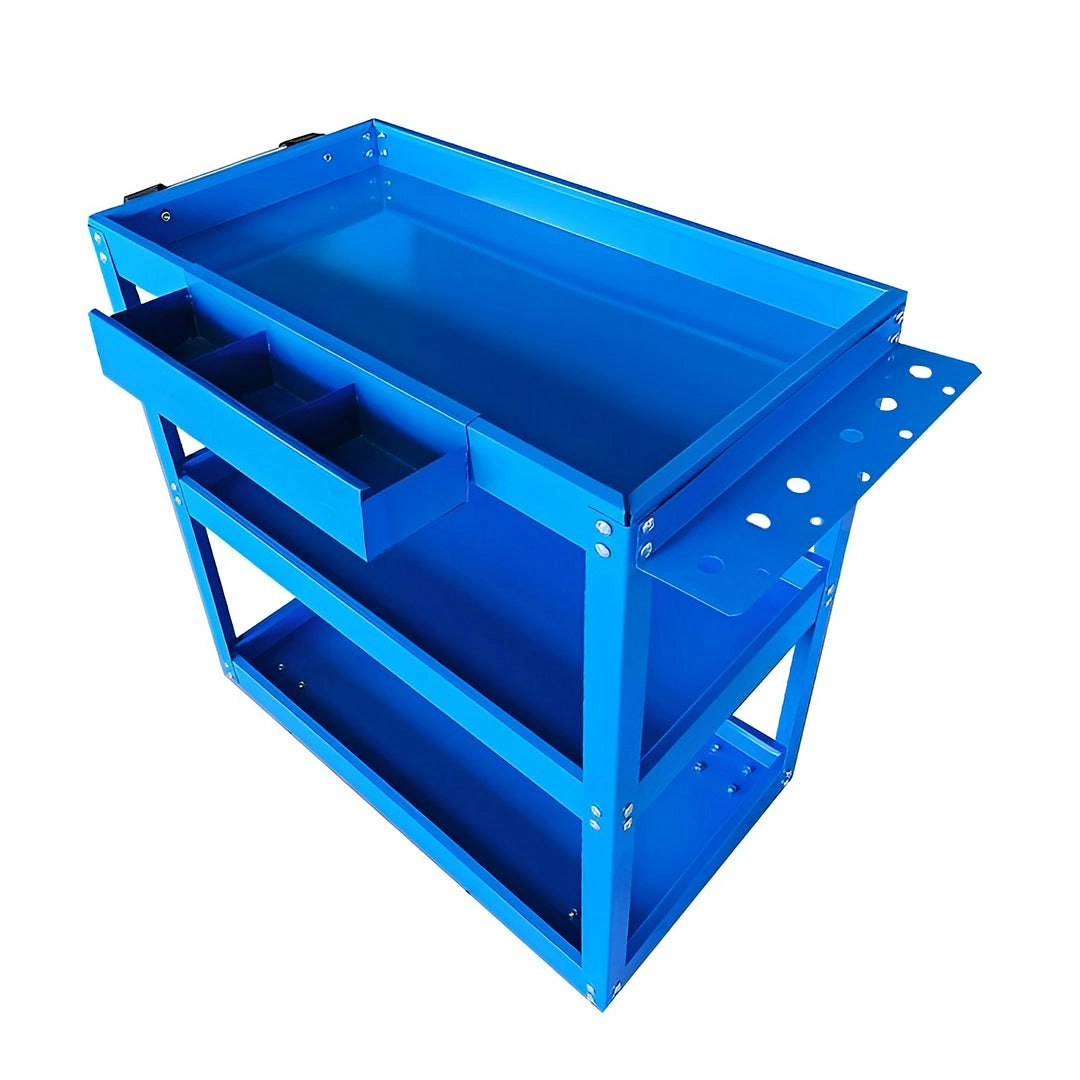 Soga 3 Tier Tool Storage Cart Portable Service Utility Heavy Duty Mobile Trolley Blue