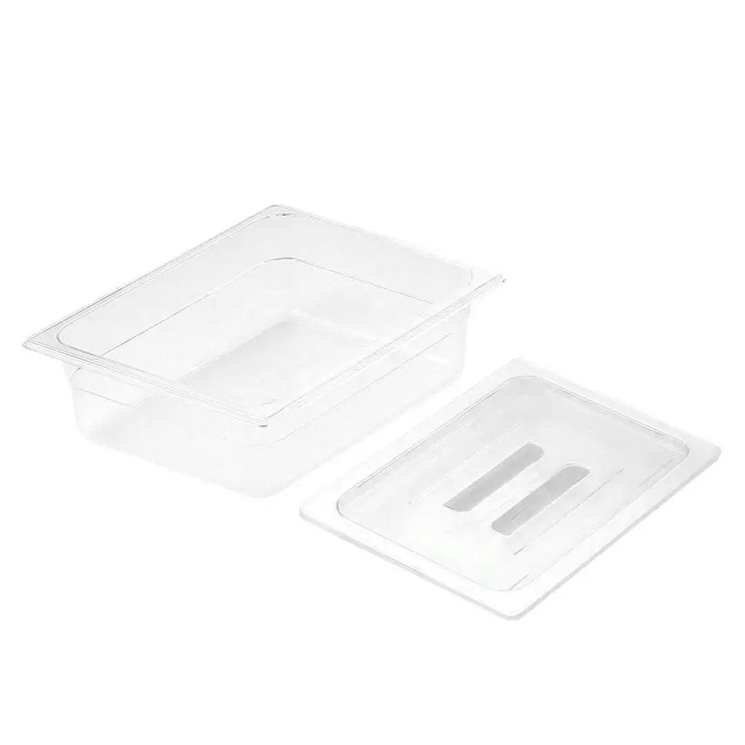 Soga 150mm Clear Gastronorm GN Pan 1/2 Food Tray Storage with Lid