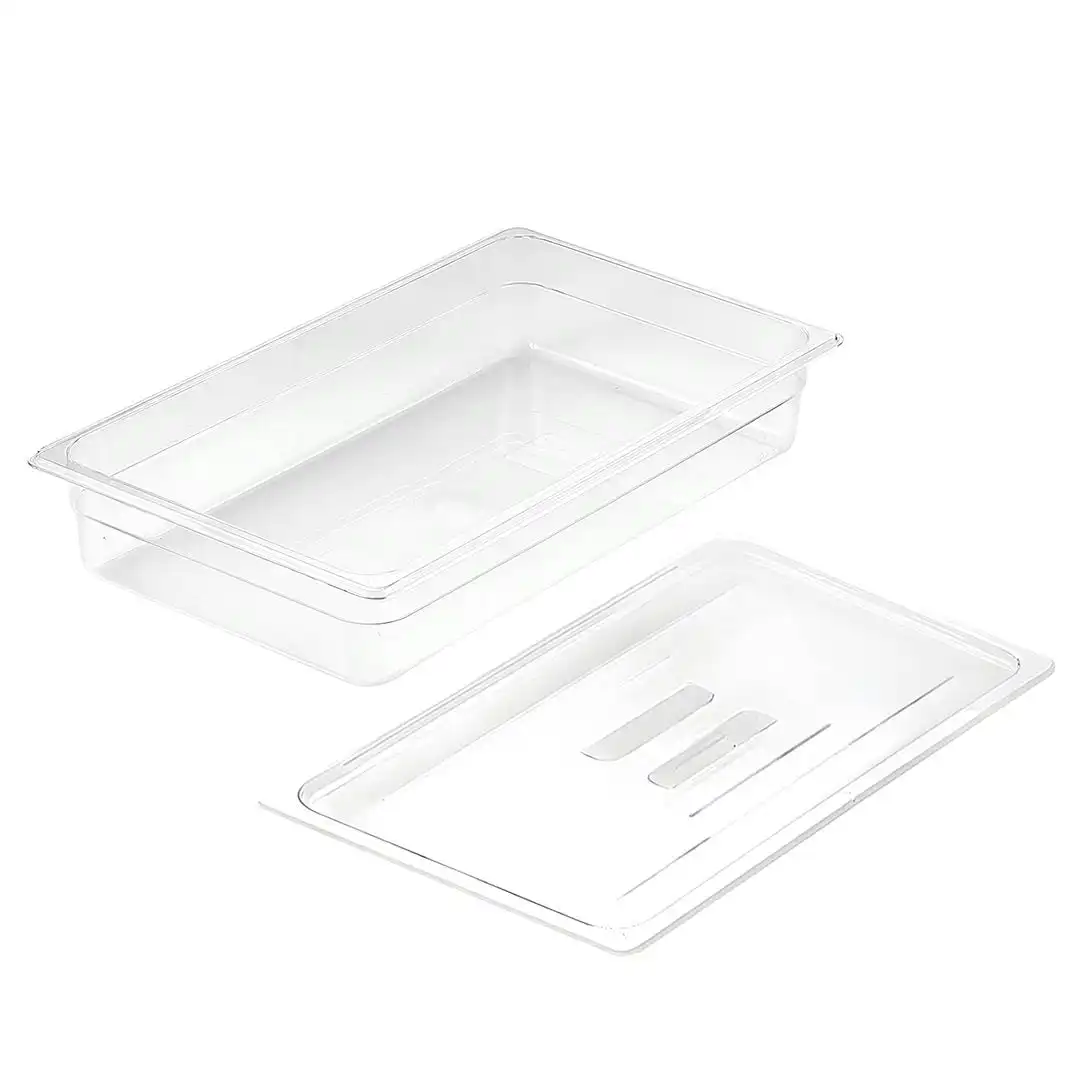 Soga 100mm Clear Gastronorm GN Pan 1/1 Food Tray Storage with Lid