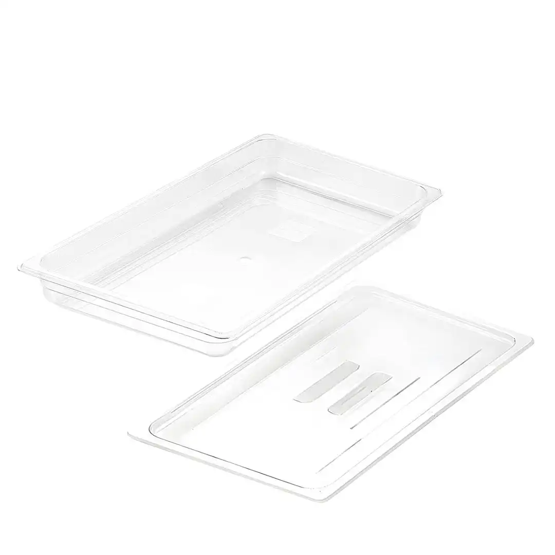 Soga 65mm Clear Gastronorm GN Pan 1/1 Food Tray Storage with Lid