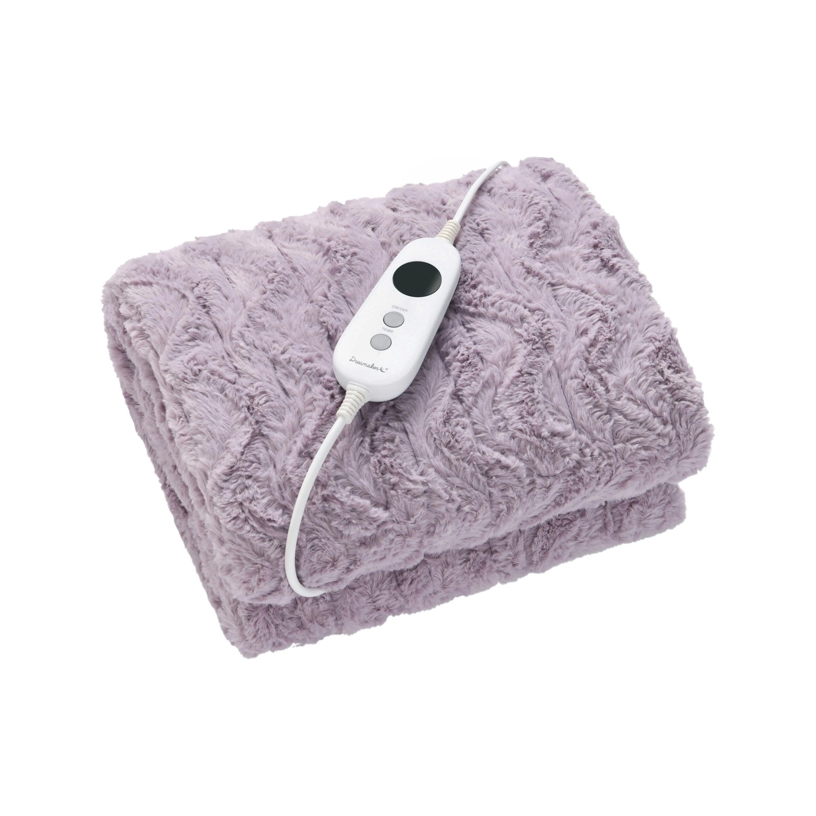 Dreamaker 500gsm Faux Fur Heated Throw Lavender 160 x 120cm