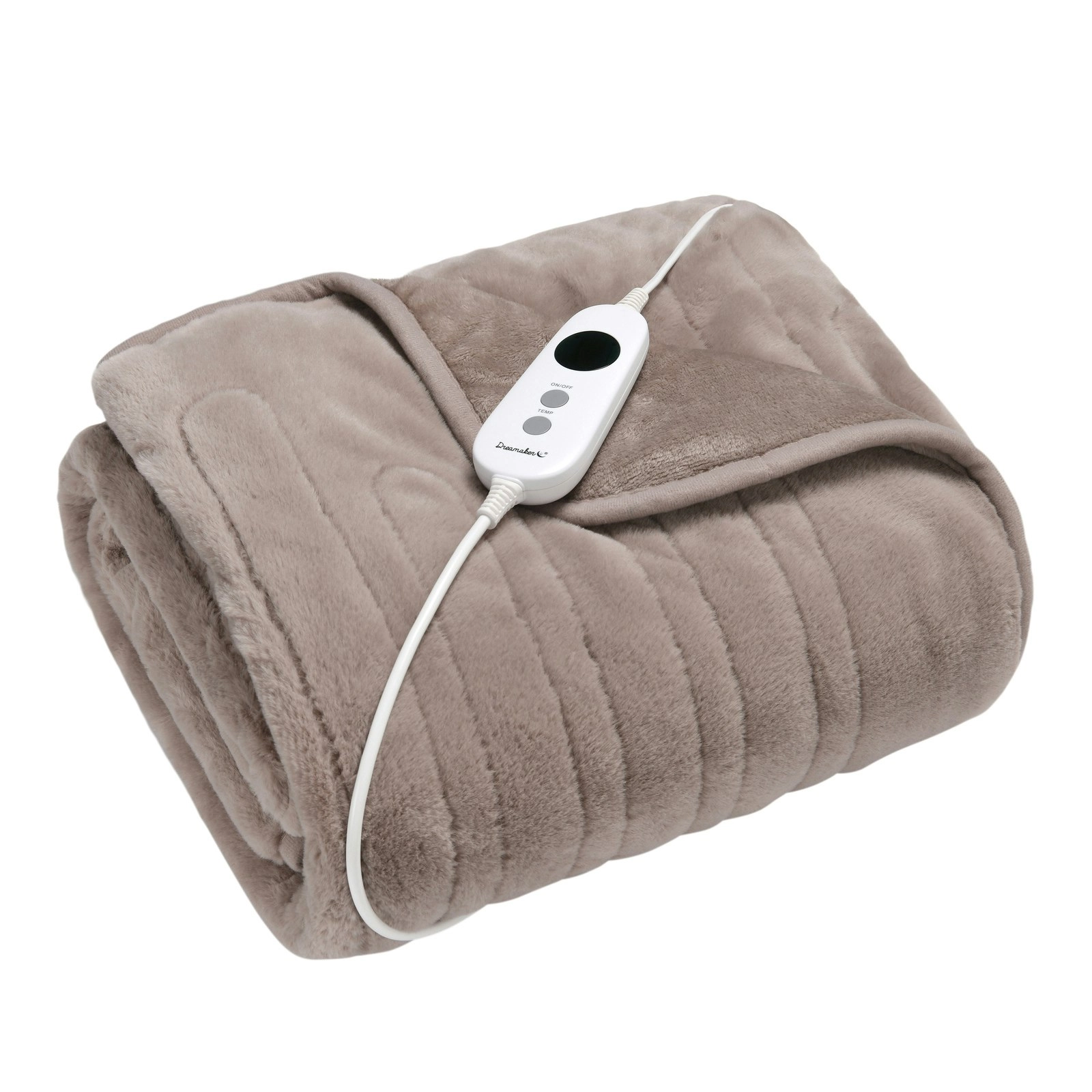 Dreamaker Faux Mink Heated Throw Mocha 160x120cm