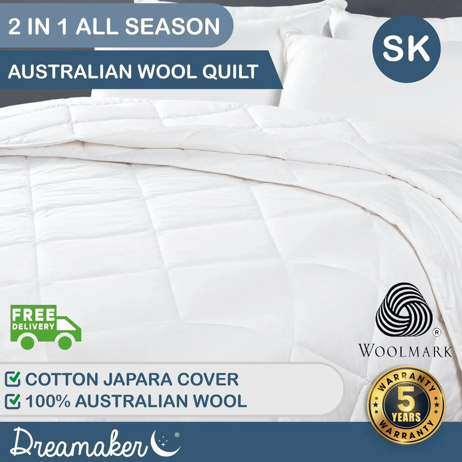 9009256 Dreamaker All seasons 2 pieces Wool quilt SKB
