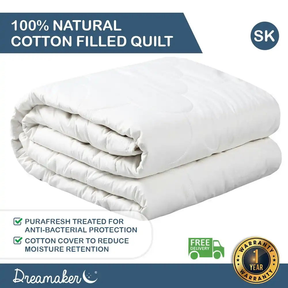 Dreamaker 100% All Season Cotton Quilt Super King Bed