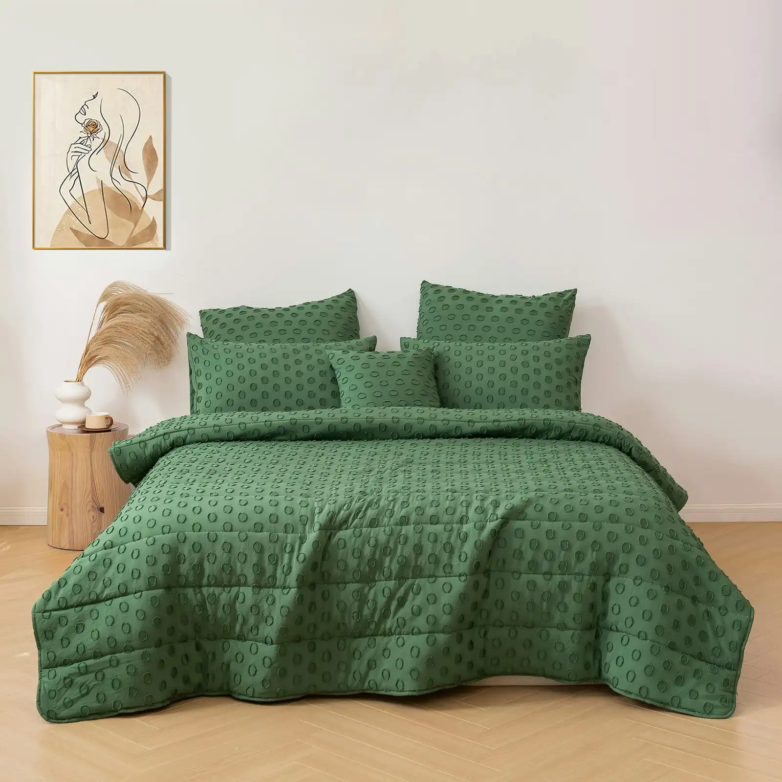 Dreamaker Haven Spot 6 Piece Comforter Set Eden Queen Bed