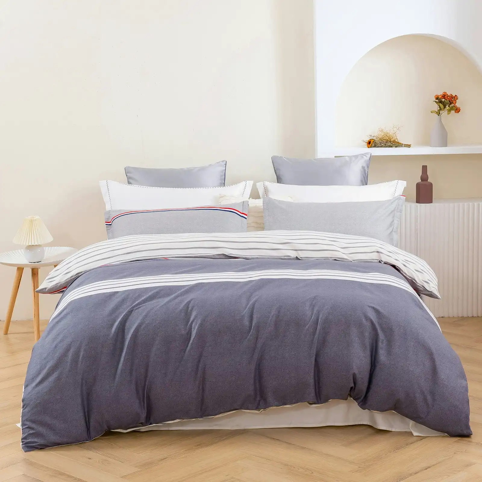 Dreamaker Tommy 100% Cotton Reversible Quilt Cover Set Single Bed
