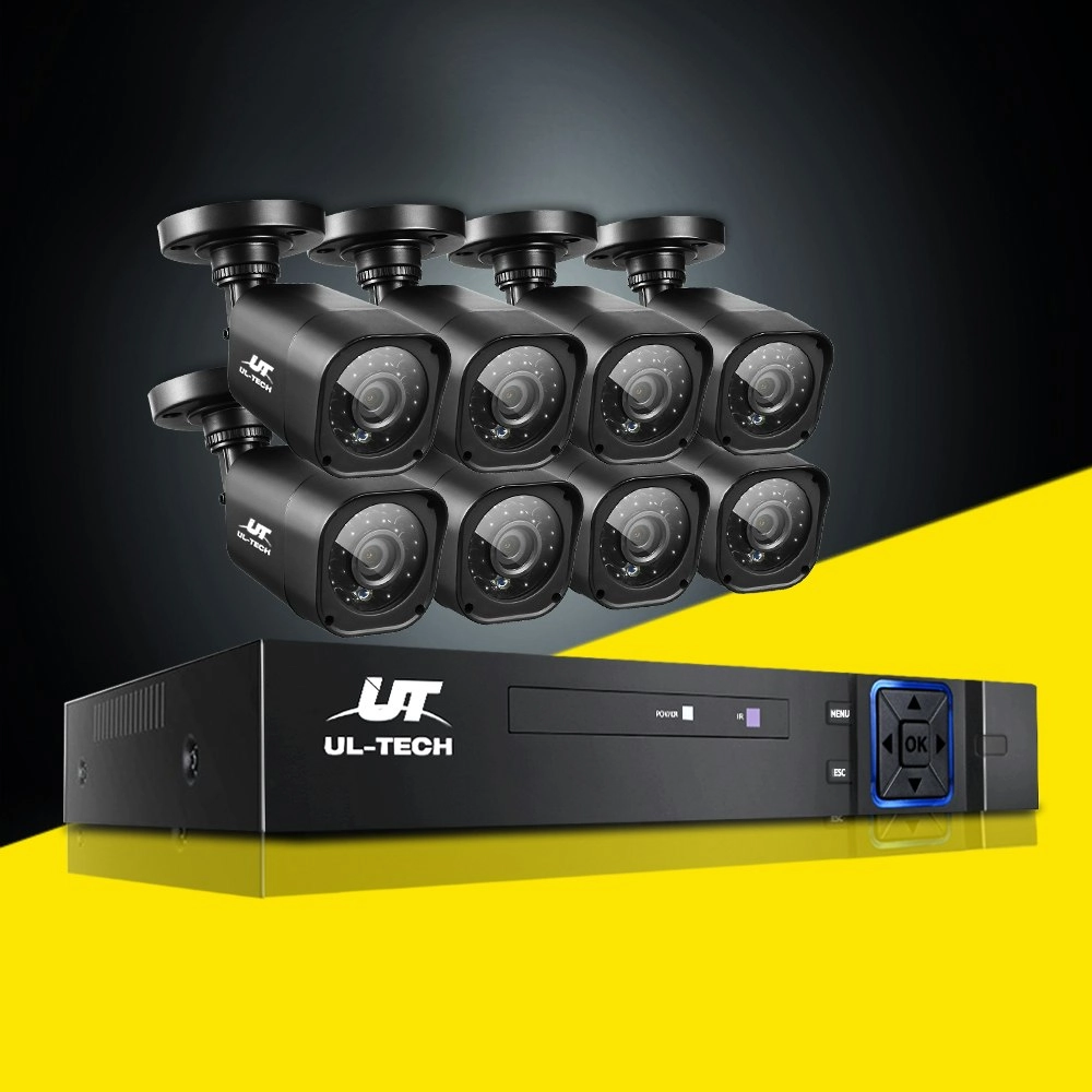 UL-tech CCTV Camera Security System 8CH DVR 8 Square Cameras 1080P Outdoor Home