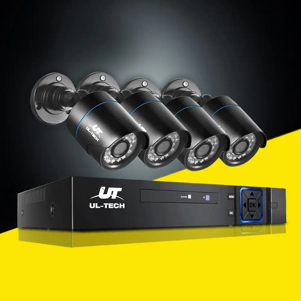 UL-tech CCTV Camera Security System 8CH DVR 4 Bullet Cameras 1080P Outdoor Home