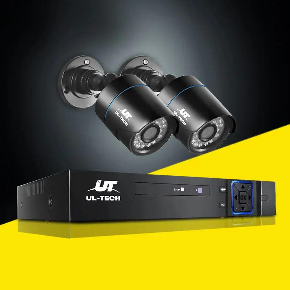 UL-tech CCTV Security System 4CH DVR 2 Cameras 1080p