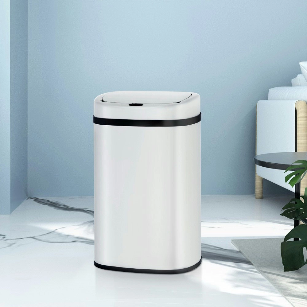 Devanti 50L Sensor Bin Motion Rubbish Automatic White