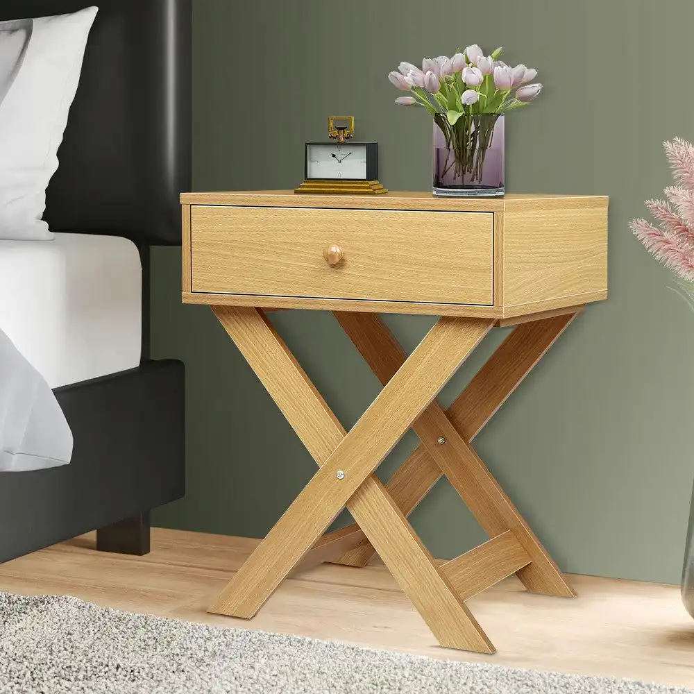 Alfordson Bedside Table X-leg Wood