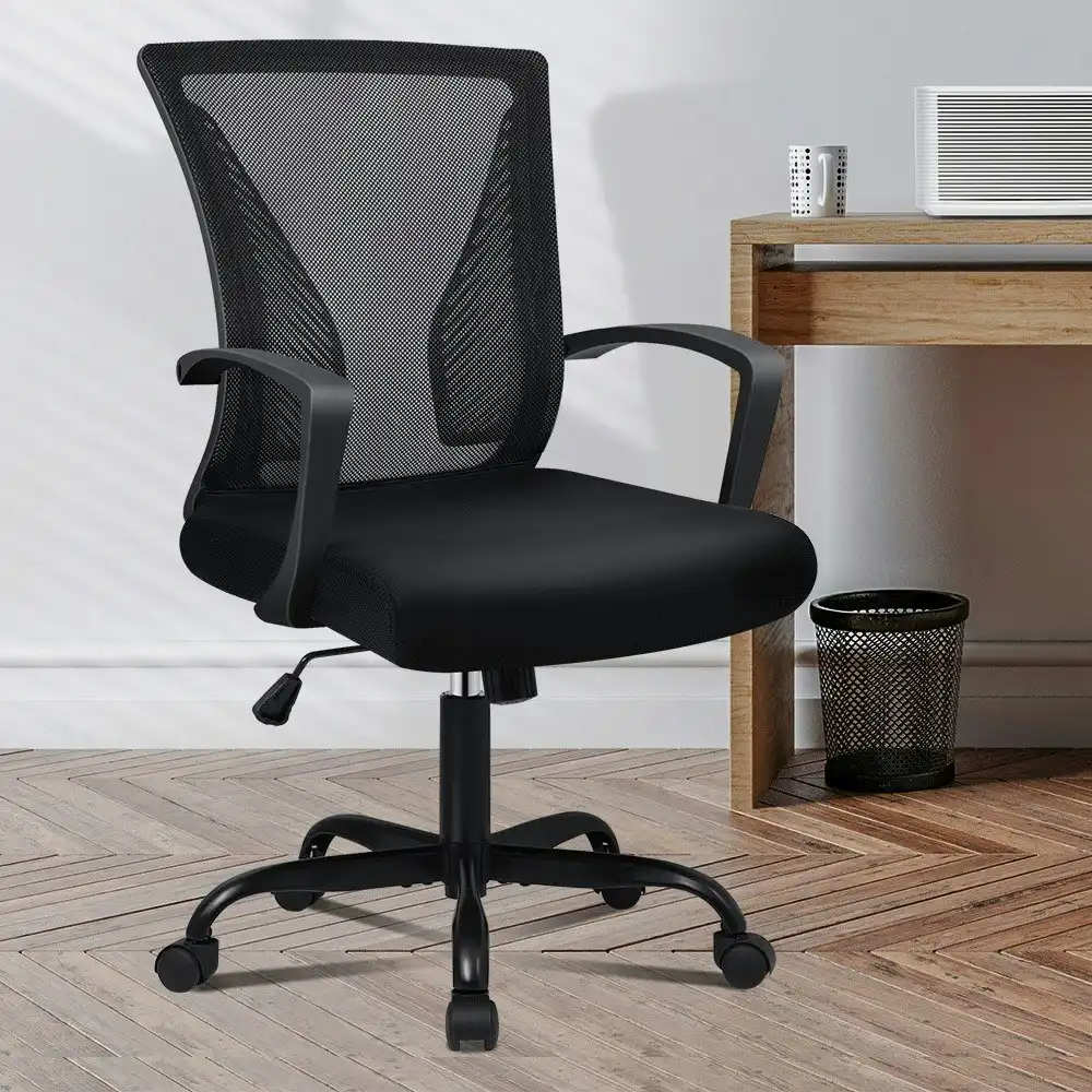 Alfordson Mid Back Tilt Mesh Office Chair All Black