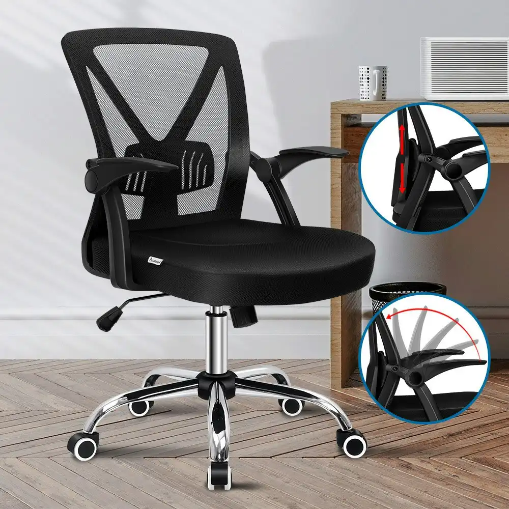Alfordson Tilt Adjustable Mid Back Mesh Office Chair Black