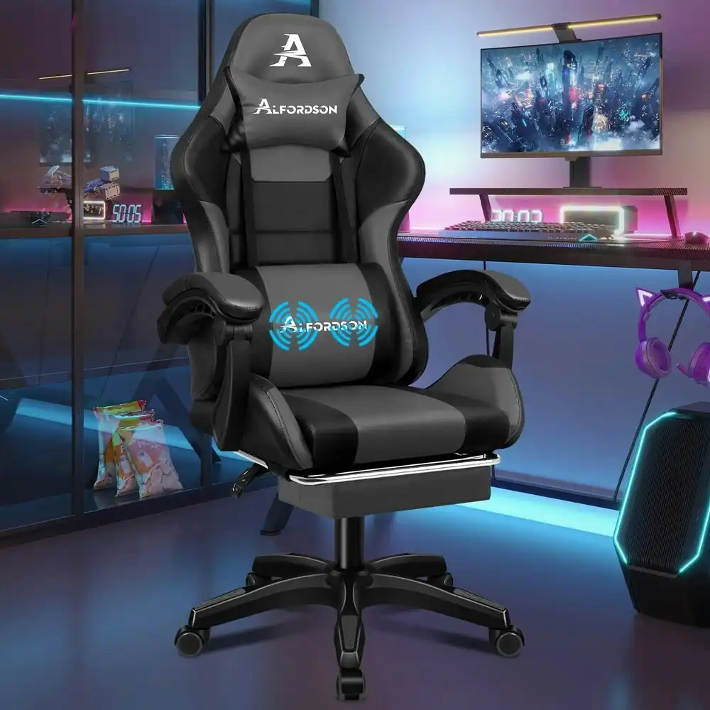 Alfordson Gaming Chair Extra Large Pillow Elite Black & Grey