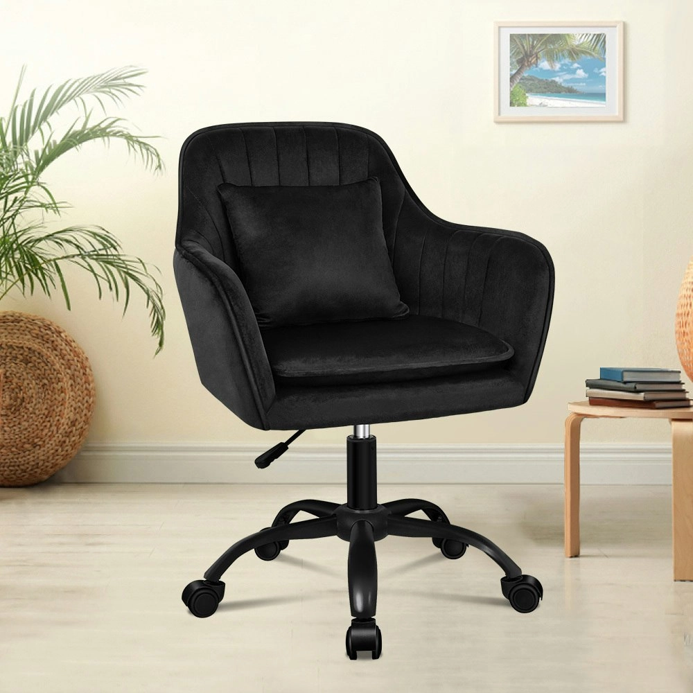 Alfordson Velvet Office Chair Orla Black