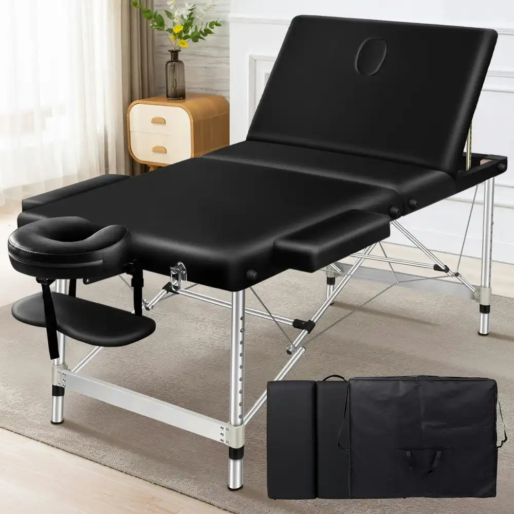 Alfordson Massage Table 3 Fold 85cm Black