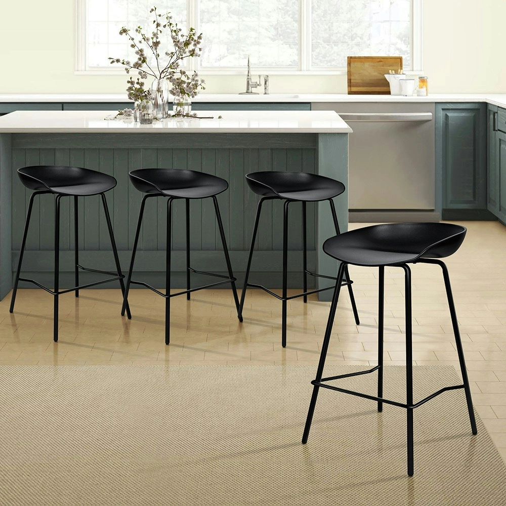 Alfordson Bar Stools Seamless Design Stools Black Finn x4