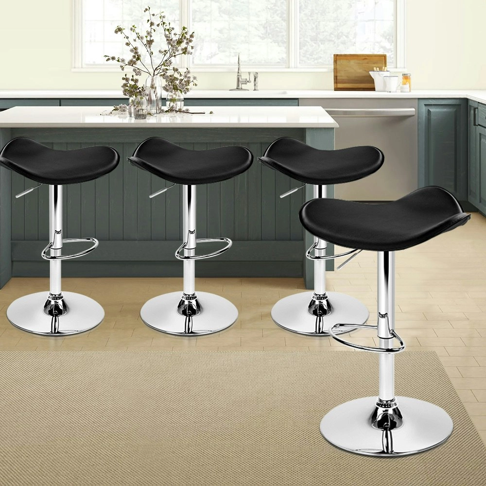 Alfordson Bar Stools Kitchen Swivel Black Portia x4