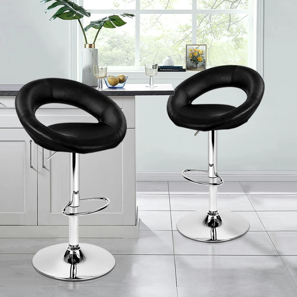 Alfordson Bar Stools Kitchen Swivel Bar Stools Black Ovadia x2