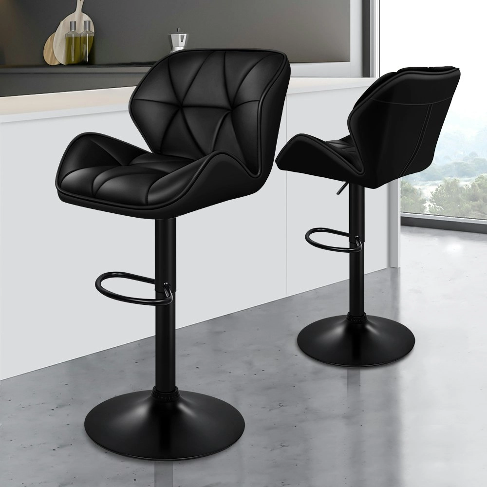 Alfordson Bar Stools Rhombus Motif Stools All Black Willa x2