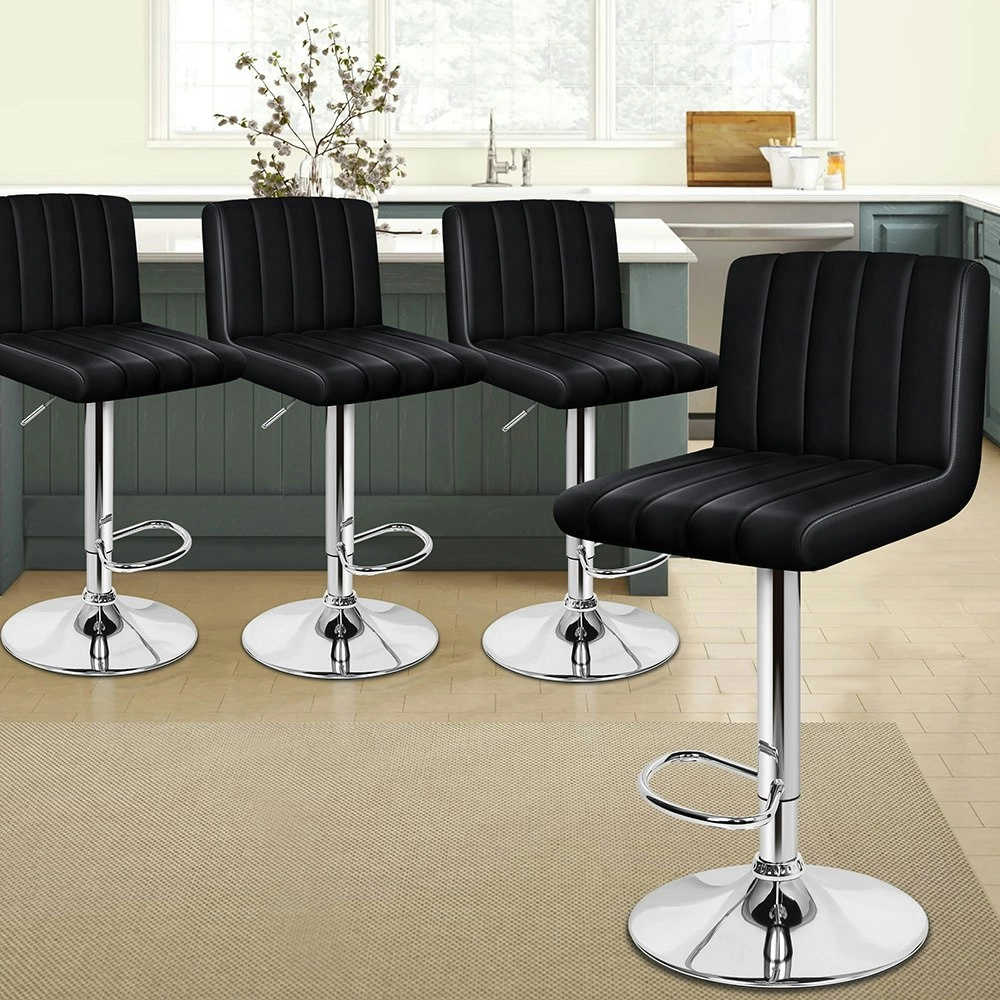 Alfordson Bar Stools Stripe Pattern Stools Black Macias x4