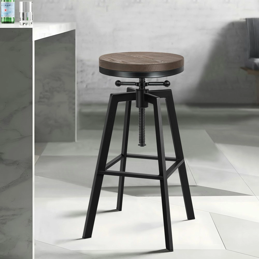 Alfordson 1x Bar Stool Retro Kitchen Vintage Chair Industrial Rustic Ezra