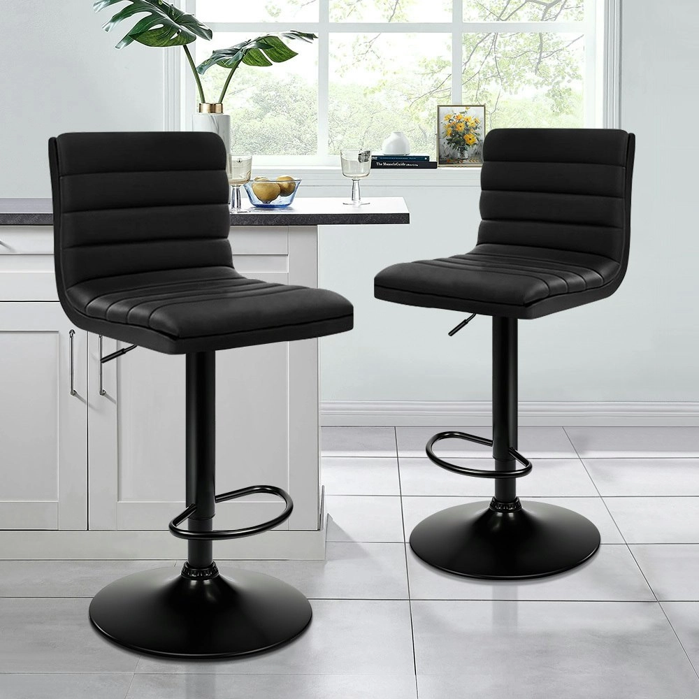 Alfordson Bar Stools Kitchen Swivel All Black Ruel x2