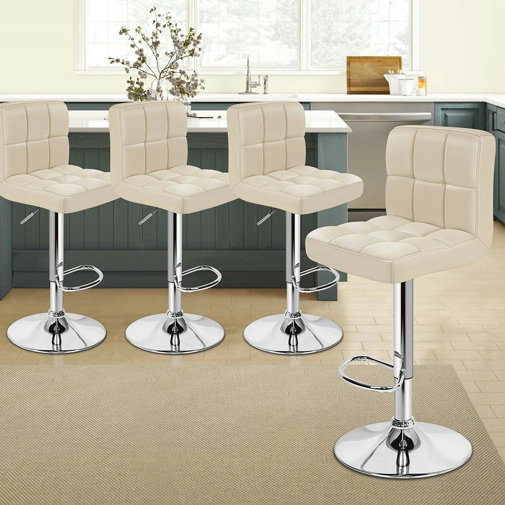 Alfordson Bar Stools L Shape Beige Ralph x4