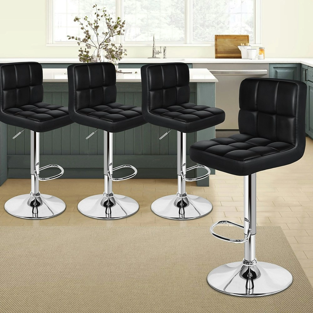 Alfordson Bar Stools L Shape Black Ralph x4