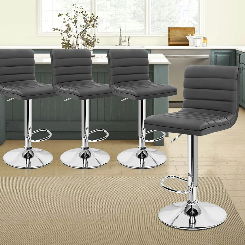 Alfordson Bar Stools Kitchen Swivel Grey Ruel x4