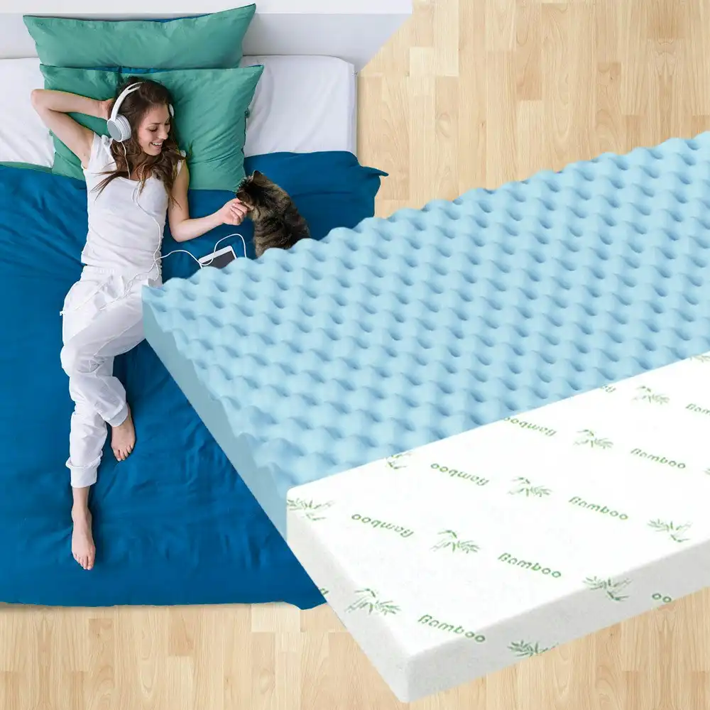 Starry Eucalypt Memory Foam Topper Airflow Zone Bed Mattress Cool Gel Bamboo 8cm Single