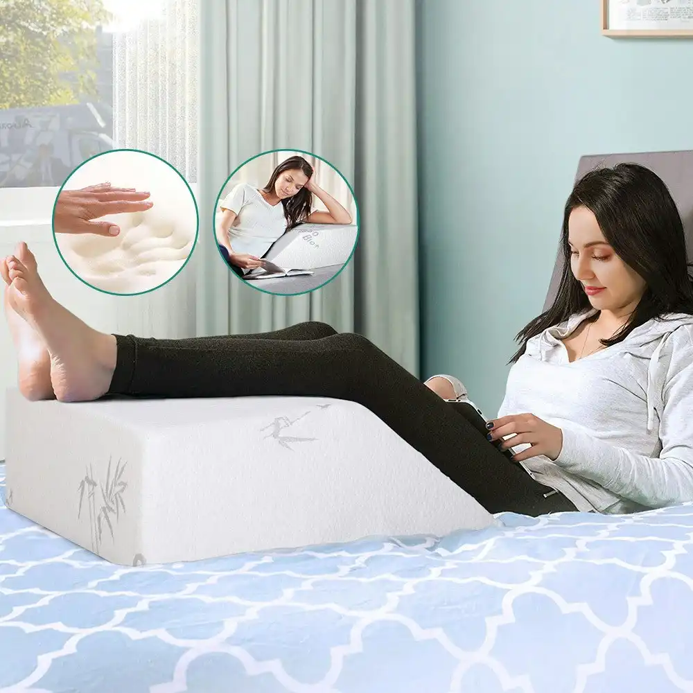 S.E. Memory Foam Leg Elevation Pillow Wedge Back Rest Support