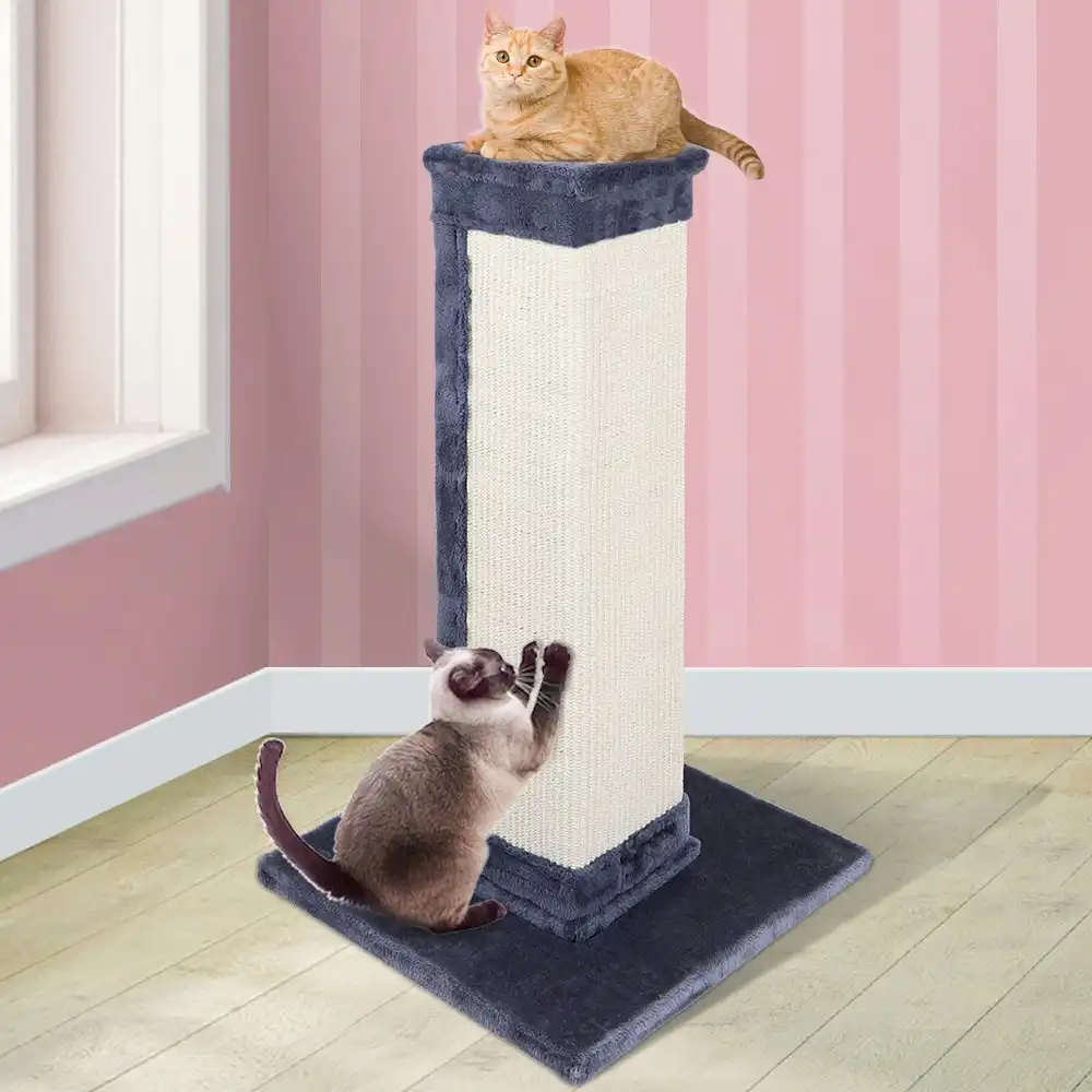 BEASTIE Cat Tree 92cm Grey Scratching Post Scratcher Tower Wood